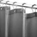 AmazerBath Grey Shower Curtain, Waffle Shower Curtain Gray, Premium Fabric with Waffle Weave, Heavy Duty 240GSM, Hotel Quality Bathroom Shower Curtains, 72 x 72 Inches
