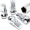 Set of 4 14x1.5 Veritek Chrome Acorn Bulge Tuner 1.75 Inch Security Wheel Locks for Buick Cadillac Chevy Ford GMC Dodge Jeep Nissan RAM Toyota Aftermarket Custom Wheels SUV Truck