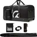 TRAILKICKER Extra Large Hockey Bag with Wheels, Durable Rolling Sports Equipment Duffle with Multiple Pockets, Ideal for Ice Hockey and Sports Gear, Black 35.83"L x 15.8"W x 15.8"H