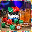 Poen 30 Pcs Standard Dice 25 mm Casino Theme Party Dice Large Opaque Jumbo Acrylic D6 Bulk Sifter for Casino Theme Party Board Vegas Birthday Supply(Black)