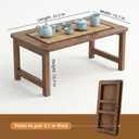 Japanese Folding Coffee Table, Low Floor Desk (32 x 16 x 16", Walnut color)