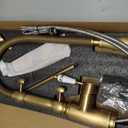 Brass Kitchen Faucets with Pull Down Sprayer,Brushed Gold Single Handle Kitchen Sink Faucet,Classic Kitchen Faucet,Champagne Bronze Farmhouse Faucet with 360 Rotating Function