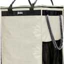 (Medium,Beige) Reusable Grocery Bag on Wheels, Foldable Rolling Tote, Carries Up to 66 lbs Shopping Trolley, Zipper Clouser Shopping Carts for Trips, Laundry, 4 Heavy Duty Wheels and 3 Handles