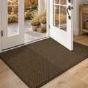 COSY HOMEER Door Mat Non-Slip Entryway Rugs Dirt Trapper, 32"x48", Brown
