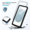 Lanhiem for Samsung Galaxy S25+ Plus Case, IP68 Waterproof Dustproof Case with Built-in Screen Protector, Rugged Full Body Shockproof Protective Cover for Galaxy S25 Plus 6.7 Inch, Black/Clear