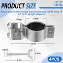Zonon 4 Pcs Adjustable Upright Clamp Pipe and Drape Clamps Works with 1.5" or 2" Diameter Brackets for Wedding, Banquets, Events, Exhibitions, Parties Backdrop Hanging Accessories