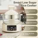 3L Low Carb Rice Cooker, Multifunctional Auto-Lift Smart Rice Cooker,White
Multifunctional, Auto-Lift, Low Sugar