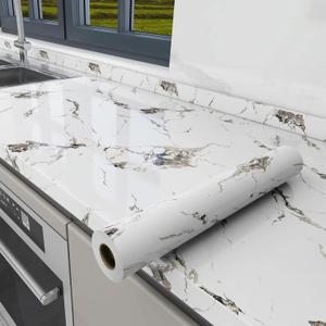 CAX Peel and Stick Wallpaper White Gold Marble Contact Paper for Countertop
Self-adhesive Wallpaper,Vinyl,Waterproof and Oil-proofm,Easy to Apply,for Kitchen,Countertops and Home Decor (23.6"X118")