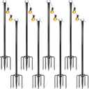 8 Pack String Light Poles for Outside, Adjustable Metal Patio Light Poles