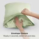 Bedsure King Size Satin Pillowcase Set of 2 - Laurel Green Silky Pillow Cases for Hair and Skin with Envelope Closure, Similar to Silk Pillow Cases, Gifts for Women Men, 20x36 Inches, 2pcs