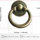 Ring Drawer Pulls Handle Ring Knobs for Cabinet Drawer Dresser Cupboard Wardrobe Antique Bronze 1.5 Inch Pack of 10