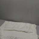 Homiest Decorative Knitted Throw Blanket with Fringe Soft & Cozy Tassel Blanket for Couch Sofa Bed- 50 x 60 (50" x 60", Ivory)