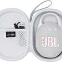 LTGEM Case Compatible with JBL Clip 4/5 Ultra Portable Waterproof Dustproof Bluetooth Speaker, White