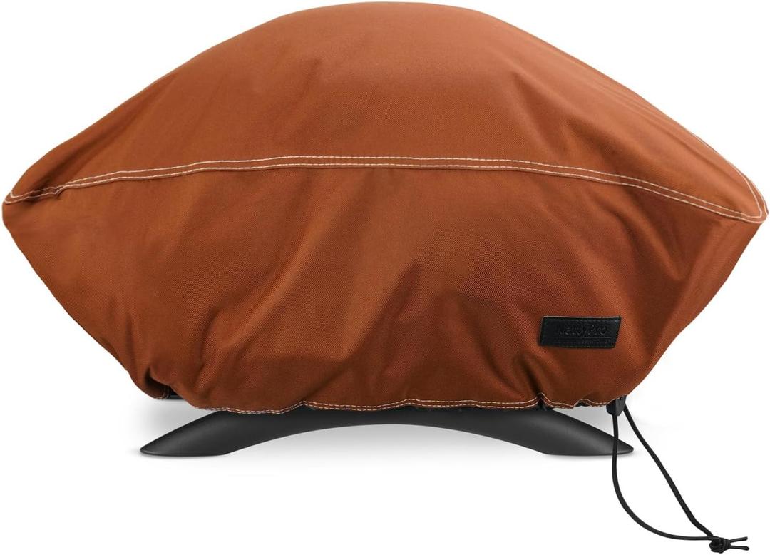NettyPro Grill Cover for Small Q Series Grills, Waterproof Heavy Duty Portable Grill Cover for Q 1400/1000 Series and Baby Q Gas Grill, Brown