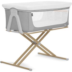 Evolur Orabelle Baby Bassinet & Bedside Sleeper, Breathable Mesh Sides, Plush Mattress Pad with Removable Cover, Tool-Free Assembly, Quick Foldable Steel Frame Compact Design with Travel Bag Grey