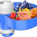 Kids Car Seat Tray, Travel Tray with Cup Holder for Toddler, Kids Car Seat Food Snack Holder for Road Trip, Stroller Snack Organizer travel must haves - Blue Color