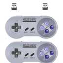 ZAMPAM 2 Pack 2.4GHz Wireless USB Controller Compatible with SNES Games & Nintendo Switch 1, Retro USB Gamepad for Windows PC, Mac, Linux, Raspberry Pi, RetroPie Classic Design, Plug & Play