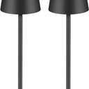BGFHome Cordless Table Lamp LED Desk lamp,5000mAh Rechargeable Touch Night Light Wireless Minimalist Design for/Restaurant/Bedroom/Bars/Outdoor Party/Camping/Coffee Shop(2 Pack Black)