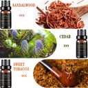 Essential Oils Set, Men Scents Fragrance Oil Aromatherapy Essential Oils Kit for Diffuser (6x10ML) - Sandalwood, Cedar, Leather, Sweet Tobacco, Rum, Cologne Aromatherapy Oils Gift for Men