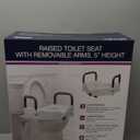 Drive Medical RTL12027RA 2-in-1 Raised Toilet Seat with Removable Padded Arms, Standard Seat