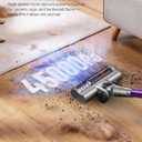 Cordless Vacuum Cleaner - Powerful Stick Vacuum with HEPA Filter, 55-Min Runtime, LED Light, Anti-Tangle Brush, Detachable Battery, Lightweight for Home, Pet Hair, Carpets & Hard Floors (Purple)