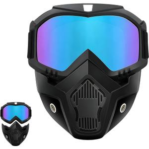 Full Face Goggles,Detachable Full Face Goggle Mask,Grass Cutting Mask,Equipped With Adjustable Elastic Straps,Suitable for Motorcycle Riding, Welding, AllTerrain Vehicles, Skiing, and Lawn Mowing