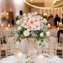 Florielle 12pcs 16" Fully Bloomed Tulip Artificial Flowers Bouquet Silk Fake Faux Flowers for Spring Summer Home Table Centerpieces Decor Party Wedding Mother's Day Easter Gifts Decorations (Peach Pink)