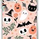 Trippy Hippie Halloween Phone Case Pumpkin Autumn Fall Cover for iPhone 13 Pro Max, Cute Cats Stars floral Plants Pattern for Girls Boys and Women,Trendy TPU Bumper Case for iPhone 13 Pro Max