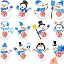 Whaline 36 Pack Winter Cards with Domes DIY Winter Candy Greeting Cards with Clear Dome Shaker Snowman Chocolate Holder for Christmas Holiday Party Treat DIY Crafts Gift Rewards Supplies, 12 Styles