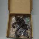 2 Pcs Vintage Cast Iron Wall Hooks Wall Mounted Rustic Metal Towel Hook Heavy Duty Hooks 3 Swing Arm Swivel Coat Hook for Coat Shoe Towel(Brown)