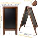 40x20 Reinforced A Frame Solid Wood Double-Sided Chalkboard Sandwich Board Sign, Chalkboard Easel Stand for Outdoor & Indoor Use, Standing Chalk Board Sign for Restaurant, Cafe, Wedding, Event