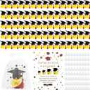 300 Pcs 2026 Graduation Gifts Bulk Graduation Rubber Ducks 2 Inch Mini Ducks with Academic Hats Tassels Sunglasses Chain 75 Inspirational Cards 75 Organza Bags for Class Student Grad Party Favor