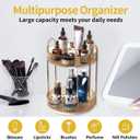 360 Rotating Gold Makeup Organizer,2 Tier Large Capacity Rotating Makeup Organizer,SkincarePerfume Organizer,Bathroom Cosmetics Storage Organizer Countertop (Gold-2 Tier)