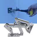 170 Degree Hinges Frameless Cabinet Door Hinges Hidden Hydraulic Adjustable Mounting Hinges Soft Closing Stainless Steel Buffer Damping Wardrobe,2 Pair (Full Coverage)