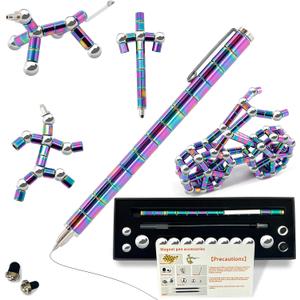 Magnetic Fidget PenCool Fidget ToysGift for Teenage Boys,Figette Toys - Perfect for Stress Relief and Focus - Great Fidget Toy for Adults and Teens - Unique Gift for Boys and Girls (Multicolored)