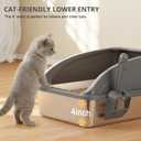 Stainless Steel Cat Litter Box with Lid, Metal Kitty Litter Box with Scoop, Non-Stick Base, Easy to Clean for Cat, Rabbit, Guinea Pigs and Hamsters - Dark Gray