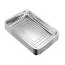 RooTrimmer 10 Pack Stainless Metal Trays, Stainless Steel Seed Starter Carry Tray for Nursery Seedling Pots Water Collection Transplantation (10.63 inch×14.17 inch, 1.18" Height)