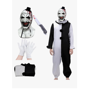 Adult Terrifying Costume Art the Clown Costume Mask Horror Killer Clown Costume Halloween Cosplay Outfits L