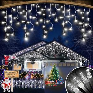 98 Ft Ice Light for Outside, 900 LED Christmas Lights Outdoor Plug in, Christmas Ice Lighting with 8 Modes & Timer for Holiday, Party, Wedding, House, Patio, Outdoor Decor(Cool White)