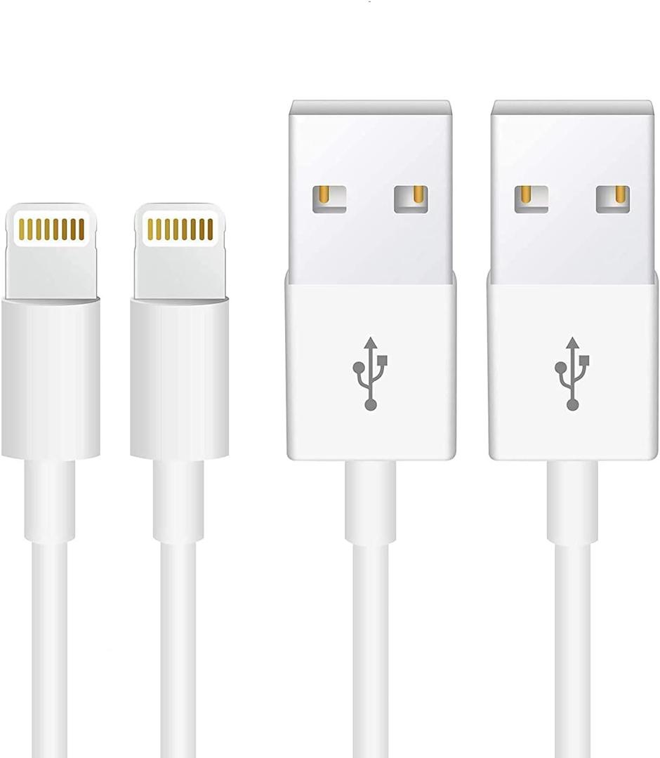 2Pack Apple Original Cable [Apple MFi Certified] Lightning to USB Cable Compatible iPhone 13/12/11 Pro Max/XS MAX/XR/XS/X/8/7/Plus/6S iPad AirPods,iPod Touch (1M/3.3FT) Original Certified - White