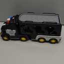 JUKUDAHU Police Truck Toy for 3 4 5 6 Years Old Boys - Carrier Vehicle Toy Set with 3 Small Cars and 1 Helicopter, Kids Firction Powered Car for Age 3-9, Gifts for Boys and Girls