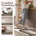 LEEVAN Rainbow Kitchen Mats for Floor Anti Fatigue,Waterproof Kitchen Rugs Sets of 2, Boho Non Slip Kitchen Rug, Cushioned Kitchen Floor Mats for Laundry Sink Office, Brown/White (17.3"x29"+17.3"x47"-0.47inch, Tan and White)