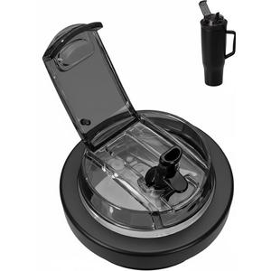 40 Oz Press-in Silicone Straw Lid - Compatible with brumate lid replacement 40 oz. Silicone Cup Lid Dustproof Cover Leak Proof.(Black Color)