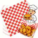 100Pcs Deli Paper Sheets, Ultra Grease Resistant Wax Paper Sheets for Food 7x7", Premium Sandwich Wrapping Pa-per at School Lunches, Perfect Food Basket Liners for Festival