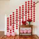 100 Hearts Felt Valentines Garland Valentines Day Decorations 4 Pack (Each 10ft) Heart Hanging String Garland Galentines Day Wedding Anniversary Birthday Home Decor Windows Background Party Supplies