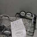 TAILI Powerful Suction Cup Corner Shower Caddy 2 Pack, Stainless Steel Rustproof Shower Shelf with Hook, Drill-free Wall Mounted Basket, Large Capacity Removable Suction Cup Bathroom Organizer, Black