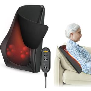 COMFIER Back Massager with Heat,3D Deep Kneading Shiatsu Neck and Back Massager with Vibration & Heat, Neck Back Massage Pillow as Gift for Women Men-Home Office Use