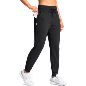 SANTINY Women's Sweatpants Joggers with Pockets Soft Stretch High Waisted Sweat Pants Lounge Running Athletic Workout Jogging (Medium, Black)