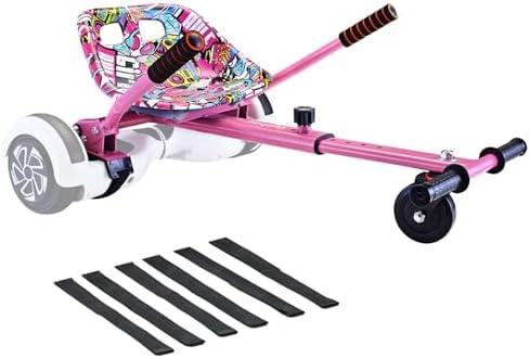 yabbay Eco-Friendly Hoverboard Seat Attachment - Cool Seat, Swivel Wheel, Adjustable Length - Compatible with 6.5", 8", 8.5", 10" Hoverboards - Safe & Enjoyable Riding for Kids and Teenager