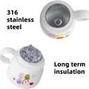 ZZT Insulted 24 OZ Ceramic Coffee mugs With Cute Monster Stickers,Extra Large Mugs,Large Handle Tumblers With Straw,Built In Stainless Steel Insulation Coffee Cups for School,Office,Home (Blue)